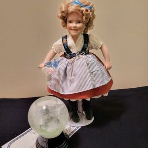 Danbury Mint Shirley Temple Porcelain Doll “Heidi / Snow Globe / Certificate"